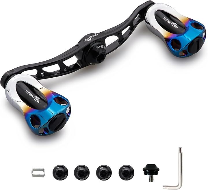 リール ハンドル 22mm ノブ搭載 シマノ SHIMANO ダイワ DAIWA アブ Abu 通用 ベイトリール Aurora Series 675(90mm - ブラック)