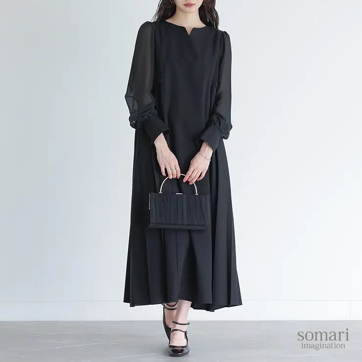 somari imaginationバックプリーツワンピース