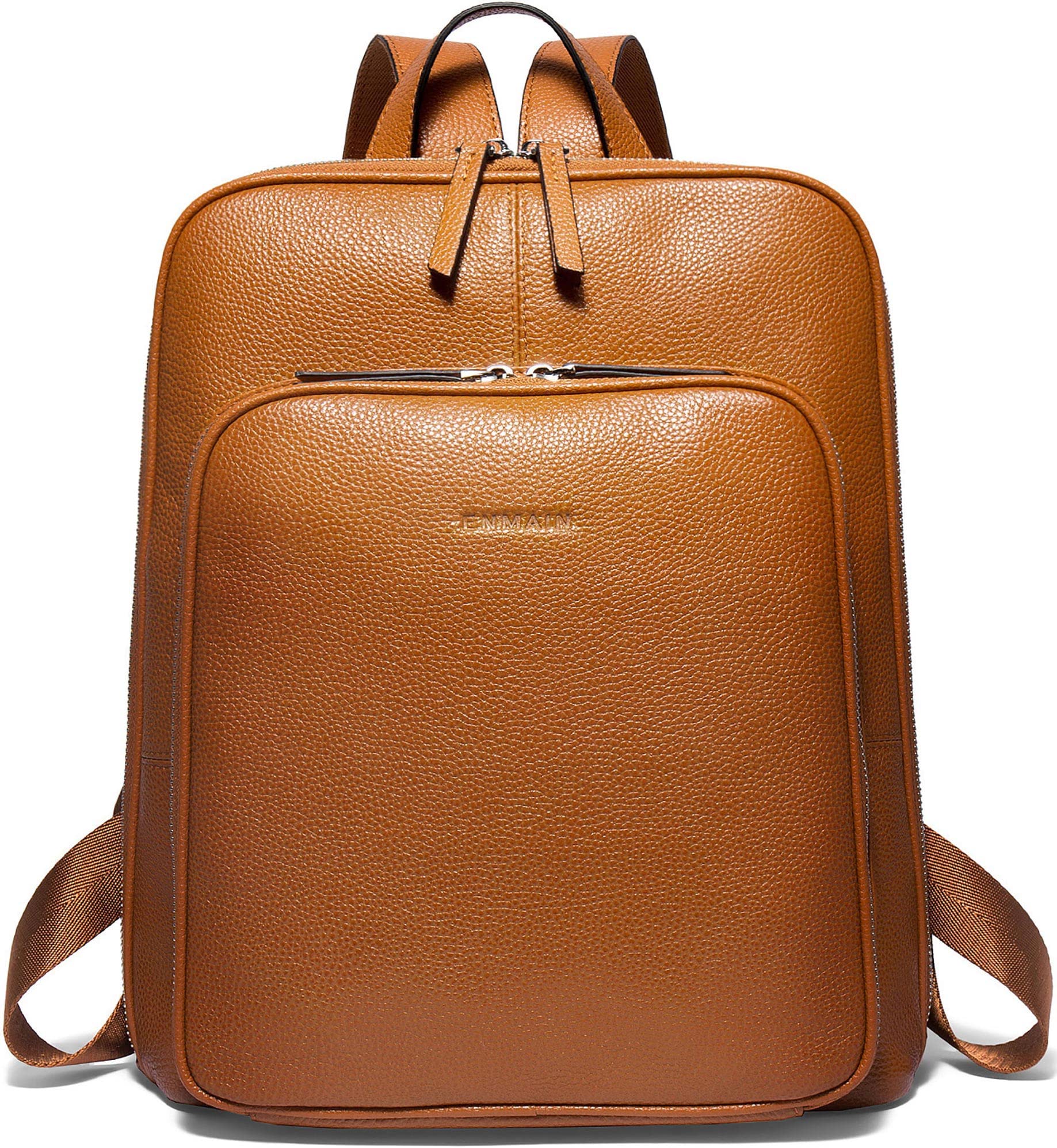 [Enmain] ビジネスリュックレディース レザー 本革 3way バックパック 女性用 ショルダー 軽量 大容量 防水 大人 通勤 通学 旅行 ブラウン ALB06Z