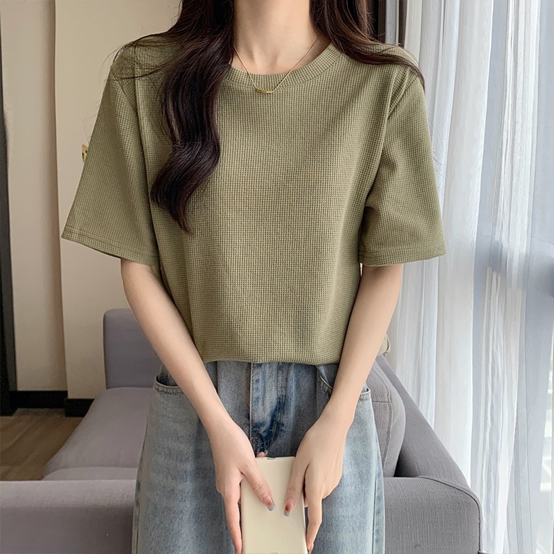 [Qoo10] 2023春夏服新作丸ネック半袖Tシャツ : レディース服