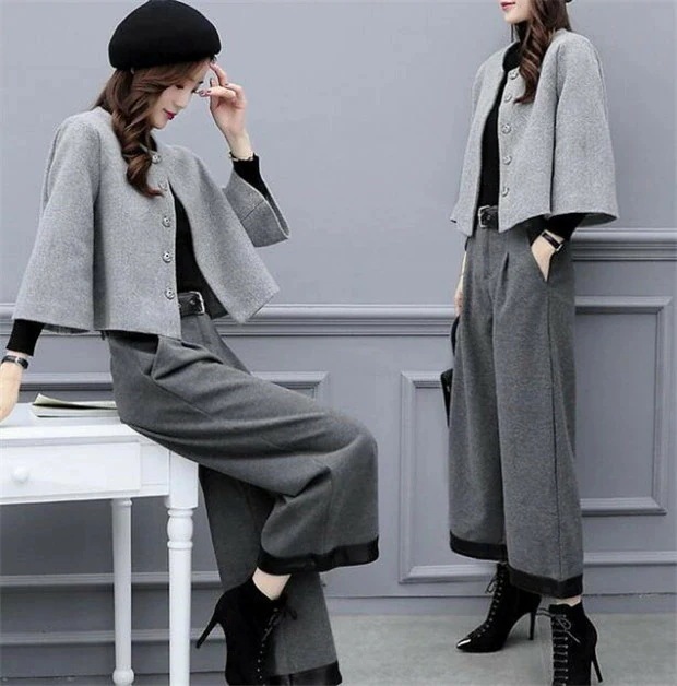 セットアップ レディーススーツ 2点セット 春秋 韓国風 きれいめ 上下セット パンツ ショートトップス カジュアルセット 長袖 通勤 オシャレ 卒業式　結婚式　入学式　フォーマルセット 30代40