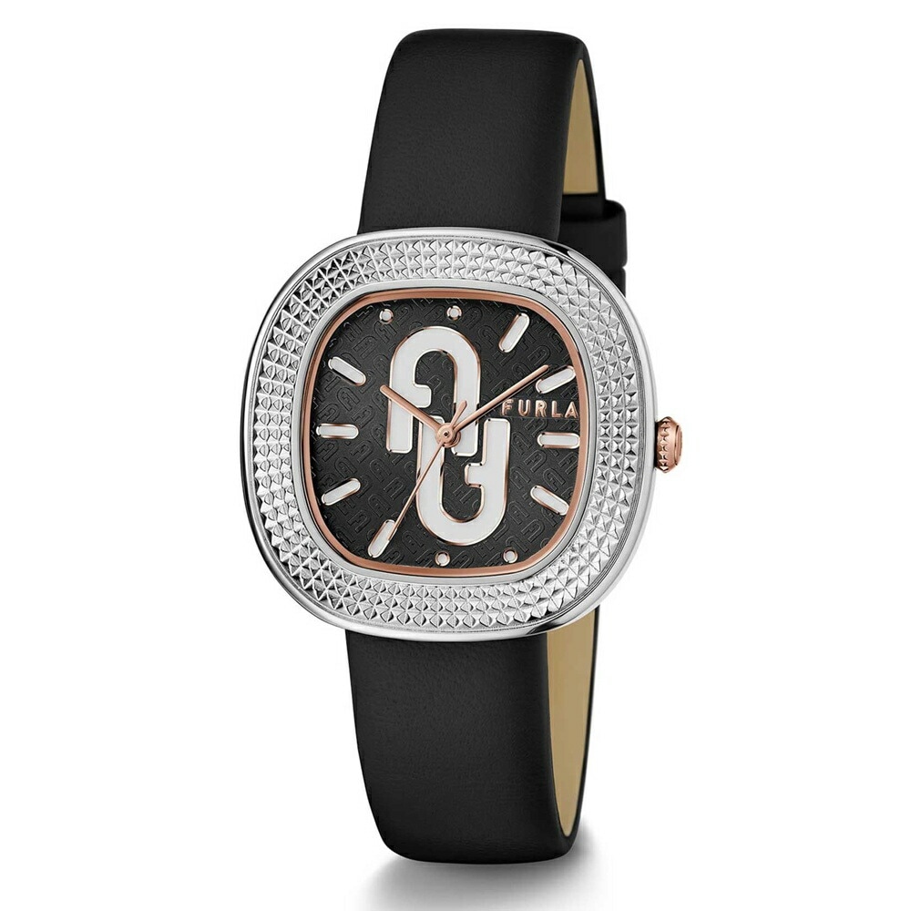 フルラ 腕時計 レディース ブランド ブラック 革 レザー ベルト TVシェイプ ブラック文字盤 時計 シンプル かわいい おしゃれ 大人 女性 女友達 母 妻 彼女 お祝い 記念日 贈り物 サプライ