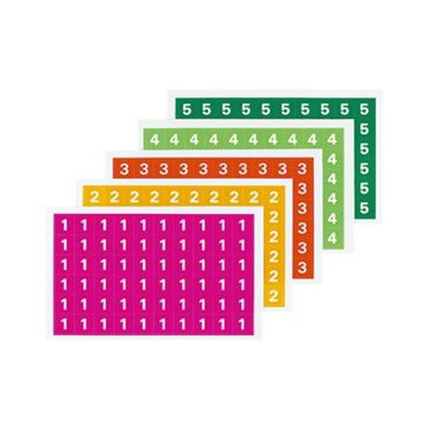 （まとめ）コクヨ ナンバーシール（ミックス）（15）ハードカラー L-FCM-1 1パック（300片：60片×5シート）(×20セット)