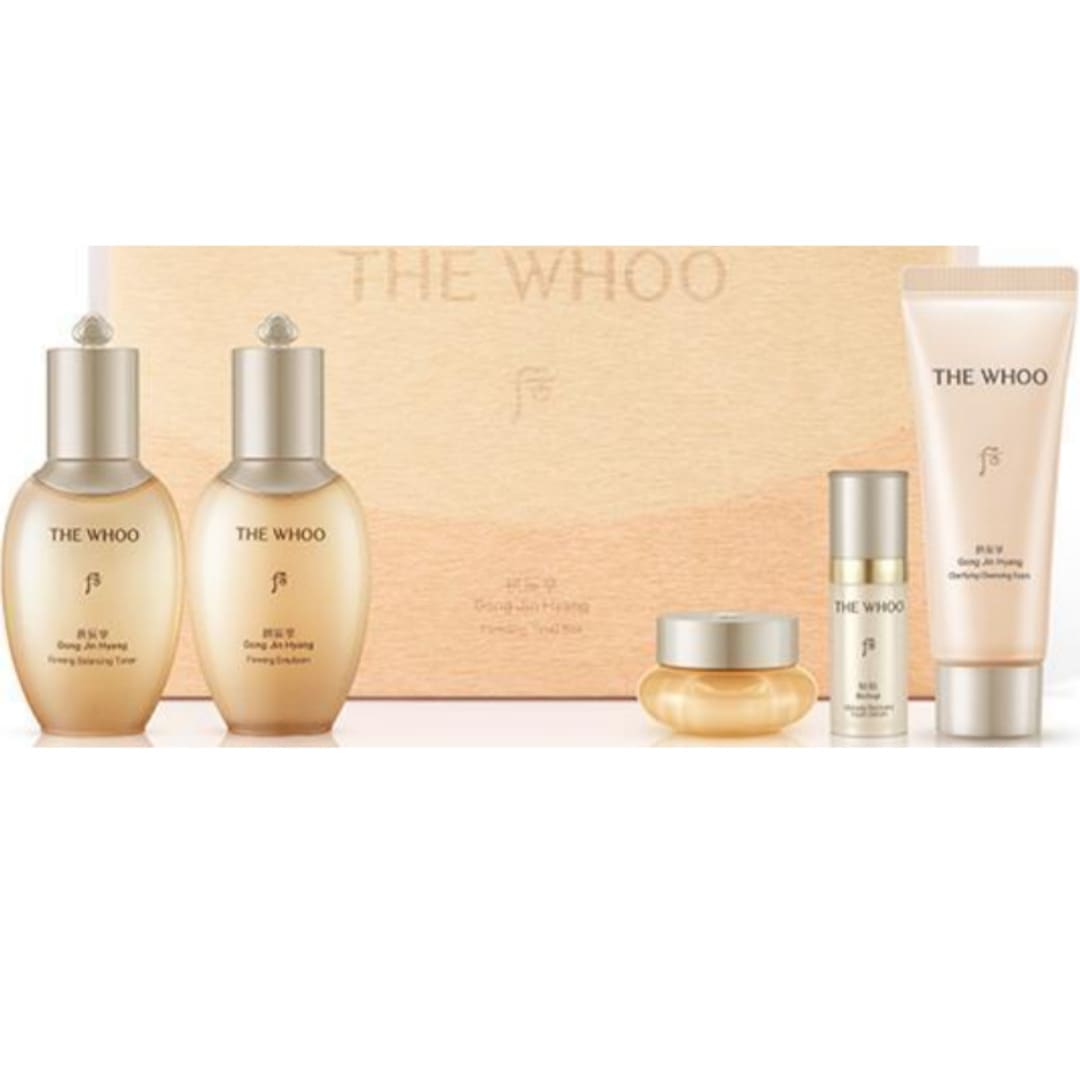 【韓国スキンケア】 コンジンヒャン 弾力 トライアルセット 弾力トナー50ml+弾力エマルジョン50ml (+追加贈呈クリーム10ml + エッセンス10ml + クレンジングフォーム40ml)