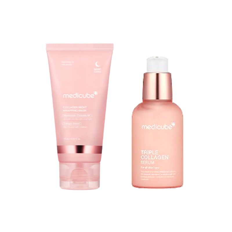 コラーゲンナイトラッピングマスク 75ml+トリプルコラーゲンセラム4.0, 55ml