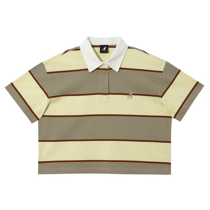 [江南店] レディースラグビーTシャツ2840イエロー