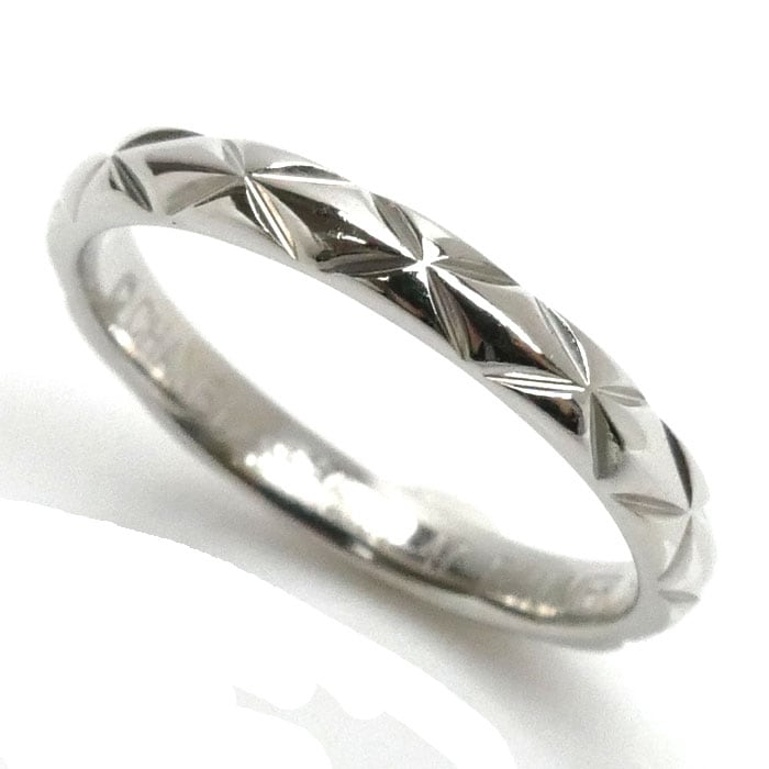 CHANEL シャネル Pt950プラチナ マトラッセ リング・指輪 6.5号 47 2.7g レディース 中古