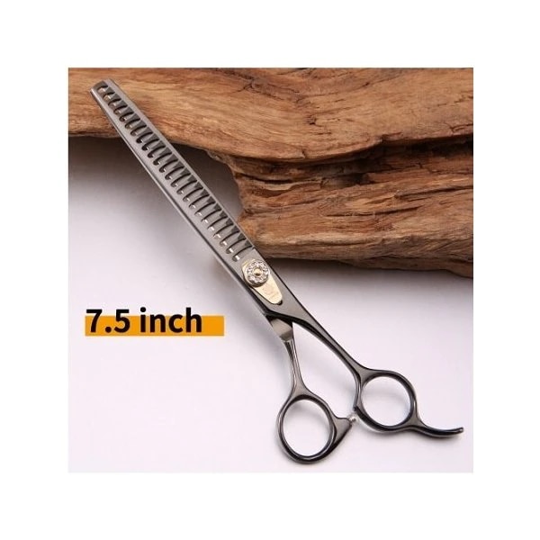 FeniceプロフェッショナルJP440c 7インチ7.5インチチタンコーティングペット犬グルーミングチャンクシンニング鋏はさみ 7.5 inch