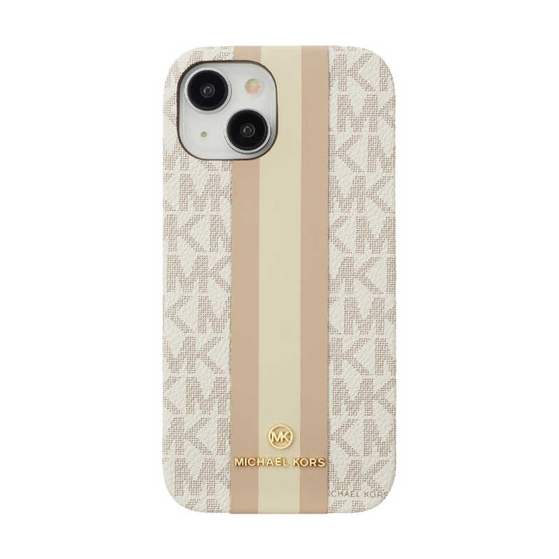 マイケルコース　Slim Wrap Case Stripe MagSafe iPhone 15 MICHAEL KORS Vanilla　MKSTVNLWPIP2361