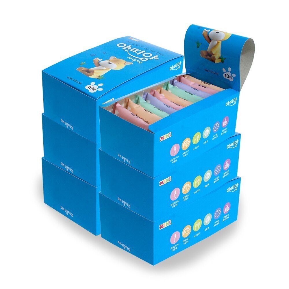 アティアン 携帯用 ミニ ウェットティッシュ 詰め替え型 10枚* 60パック