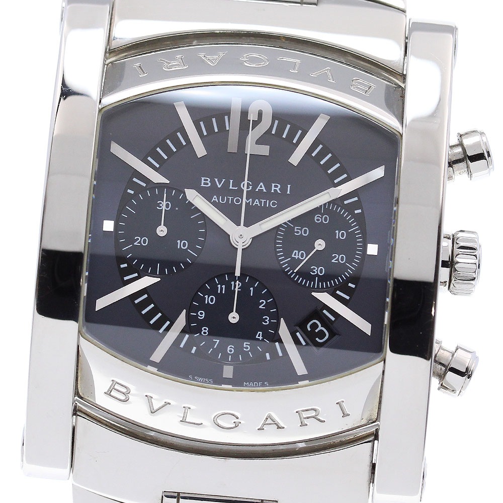 ブルガリ BVLGARI AA48SCH アショーマ クロノグラフ デイト 自動巻き メンズ 良品 _840665【中古】
