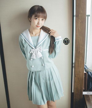 レディース学院風日系JK刺繍制服ムシャツ ハイエンドユニフォーム襟セーラー服学生服4点セット f