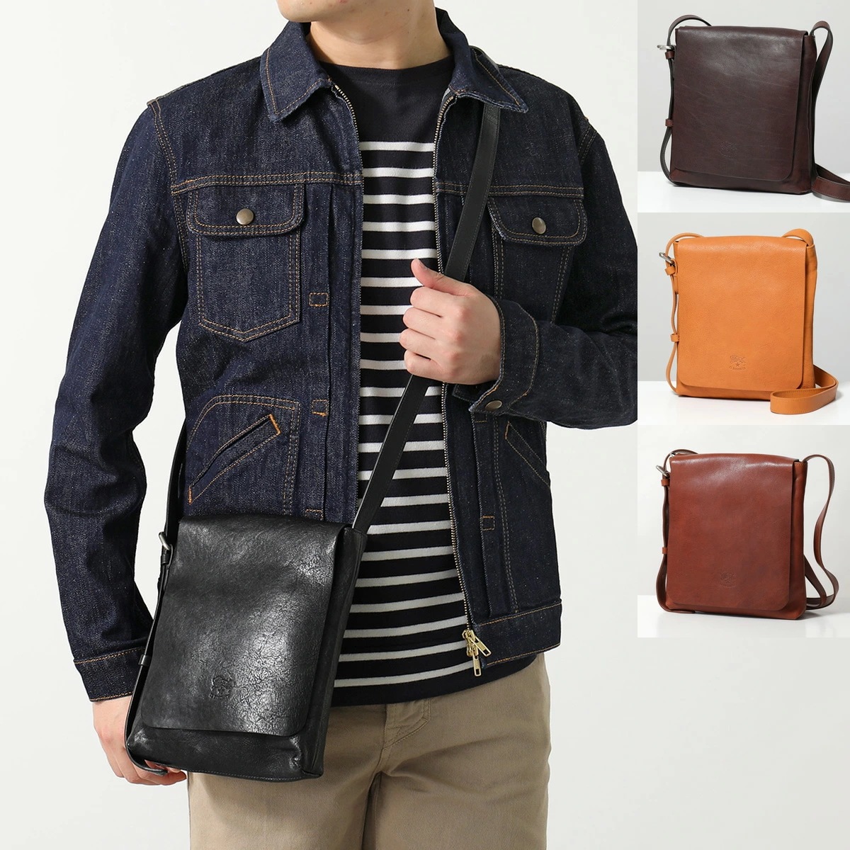 IL BISONTE イルビゾンテ ショルダーバッグ BCR291 PO0001 メンズ レザー クロスボディ 鞄 カラー4色