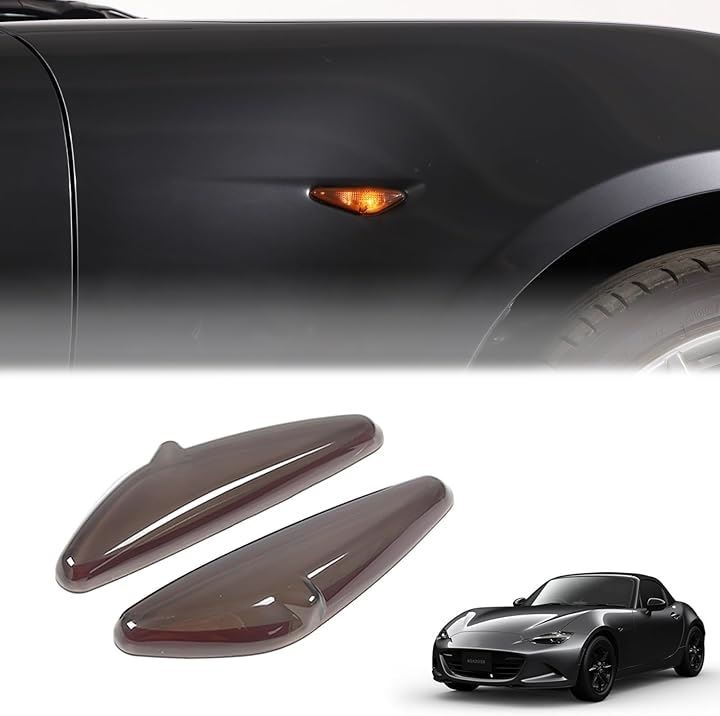 新型 マツダ ロードスター RF ND系 20162023に適用 ウィンカーランプカバー リーフボードウィンカーカバー スモークカラー ABS製 取付簡単 装飾用( ウィンカーランプ)