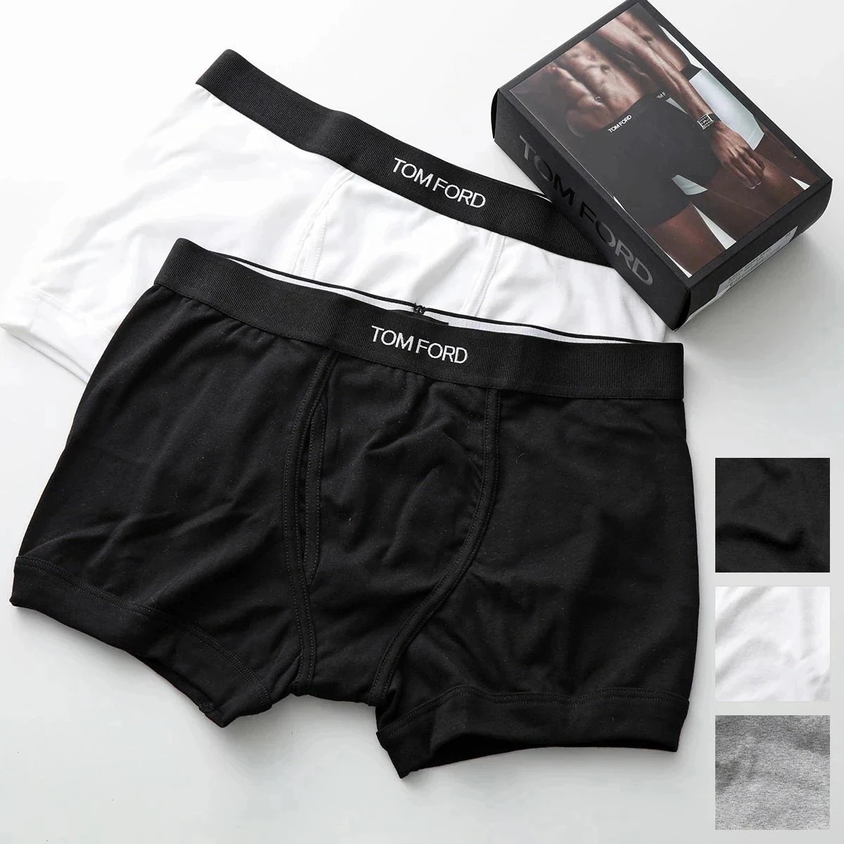 TOM FORD トムフォード ボクサーパンツ T4XC3 104 メンズ 【2枚組】 アンダーウェア コットン 下着 ロゴ カラー5色 【返品交換不可】