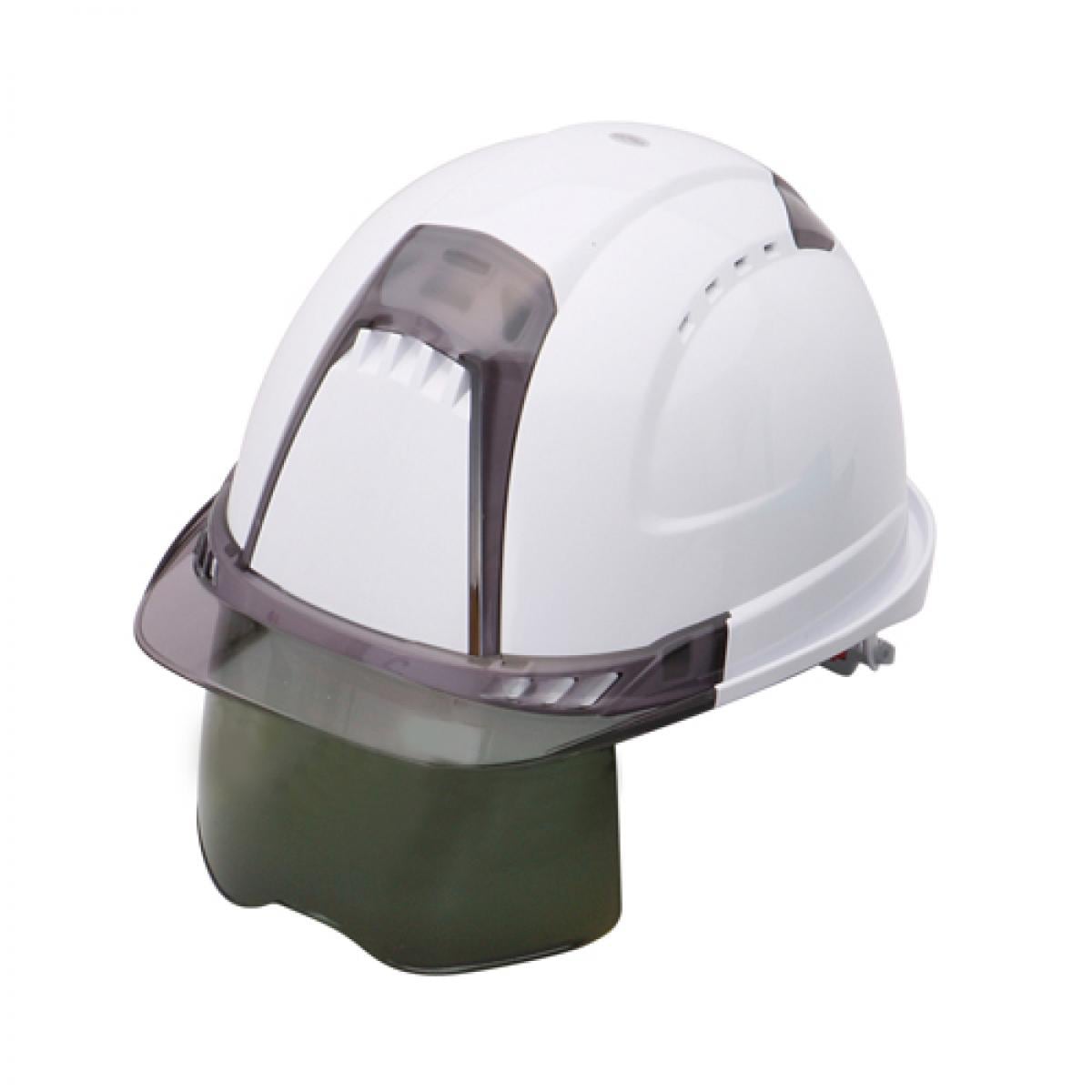 TOYO ヴェンティープラス 白 NO.391F-S-G　シールドレンズ付き(遮光度3) 飛来・落下物用 墜落時保護用 ヘルメット