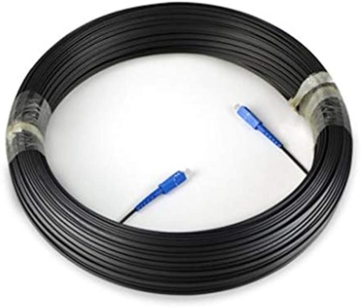 延長 光ファイバー ケーブル sc - 両端 コネクター付き 光ケーブル( 黒, 100m)
