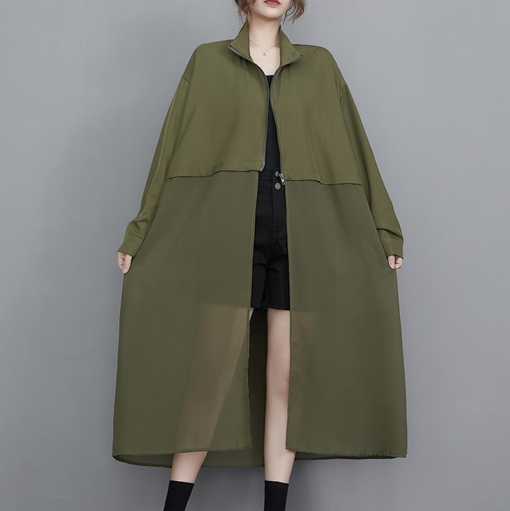 透け感生地トップス ショート丈トップス ボリューム袖 カジュアルシャツ トップス アウター シャツ 上着 ショート ショート丈 ロング ロング丈 袖あり 長袖 ボリューム袖 Vネック ハイネック