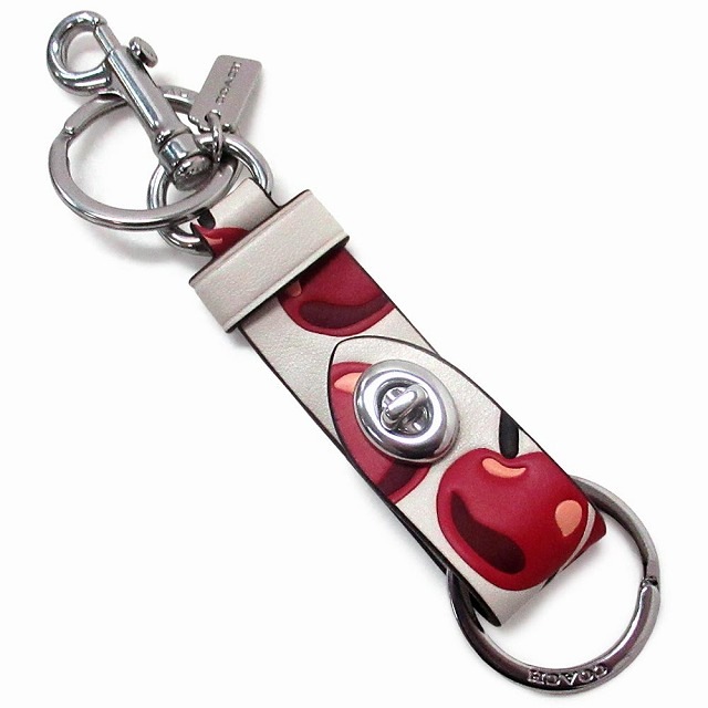 コーチ キーホルダー COACH アウトレット キーリング チェリープリント トリガー スナップ バッグチャーム CZ088 SVCAH