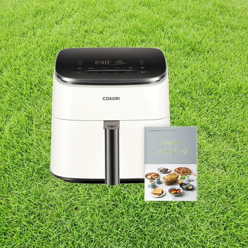 COSORI ノンフライヤー 6L大容量 家庭用 エアフライヤー DCモーター 高速 最高温230℃ タイマーair fryer 発酵 コソリ 揚げ物 ポテト 専用レシピ付き ホワイト CAF-DC6