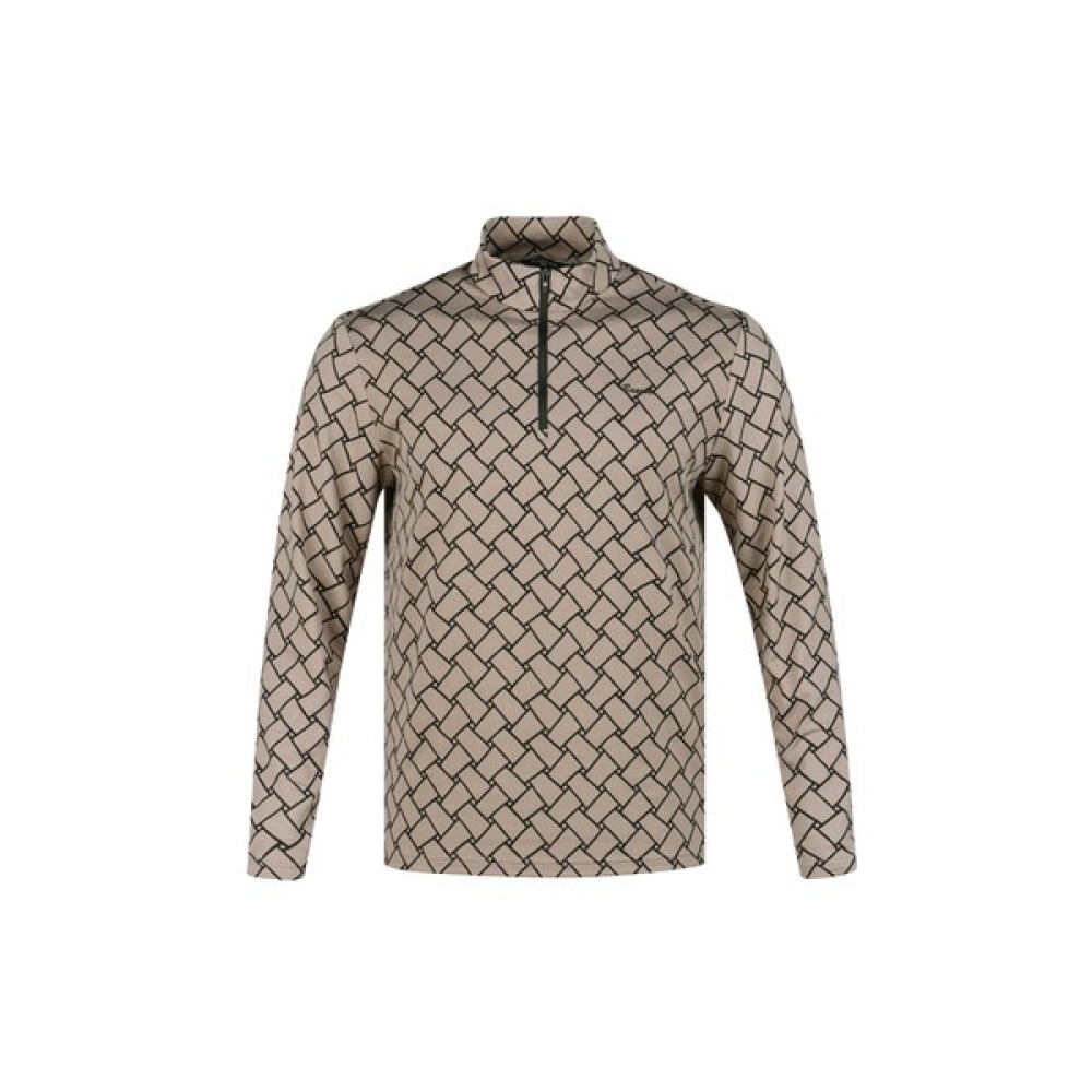 (ラックスゴルフ) Analdobasini メンズハーフジップアップパターンロングスリーブ T シャツ ABMTS44304