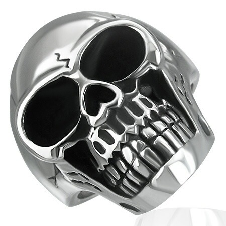 スカルステンレスリング（RMT075）指輪 18号 24号 25号 33号 大きなドクロ 髑髏 頭蓋骨 3D 立体 サージカルステンレス316L 男性 女性 プレゼント r0565xxxxxxxx