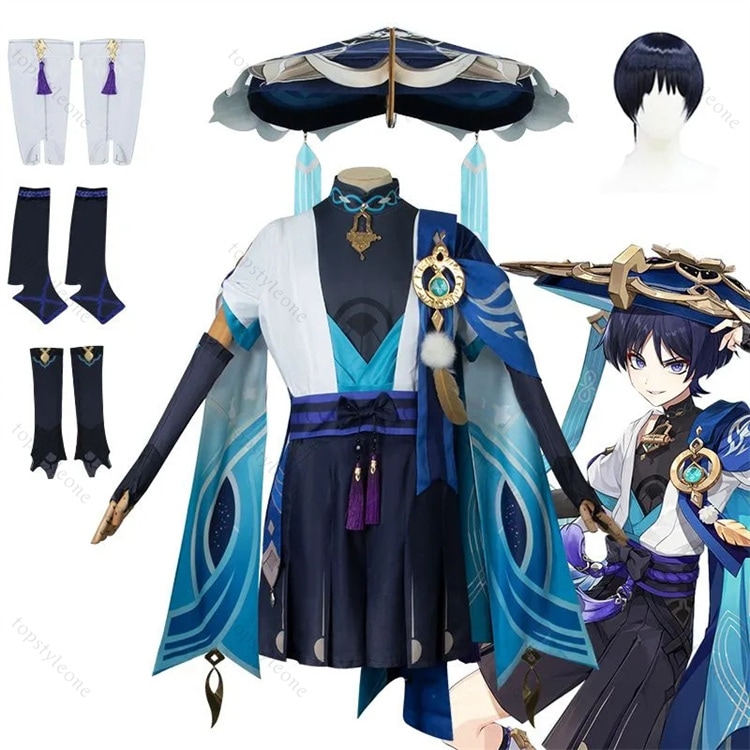 【ウイッグ付き】原神 スカラマシュ 放浪者 コスプレ衣装 フォカロルス 原神 Scaramouche 放浪者 コスチューム ハロウィン クリスマス 制服 大人 子供 cosplay イベント 人気 ゲ