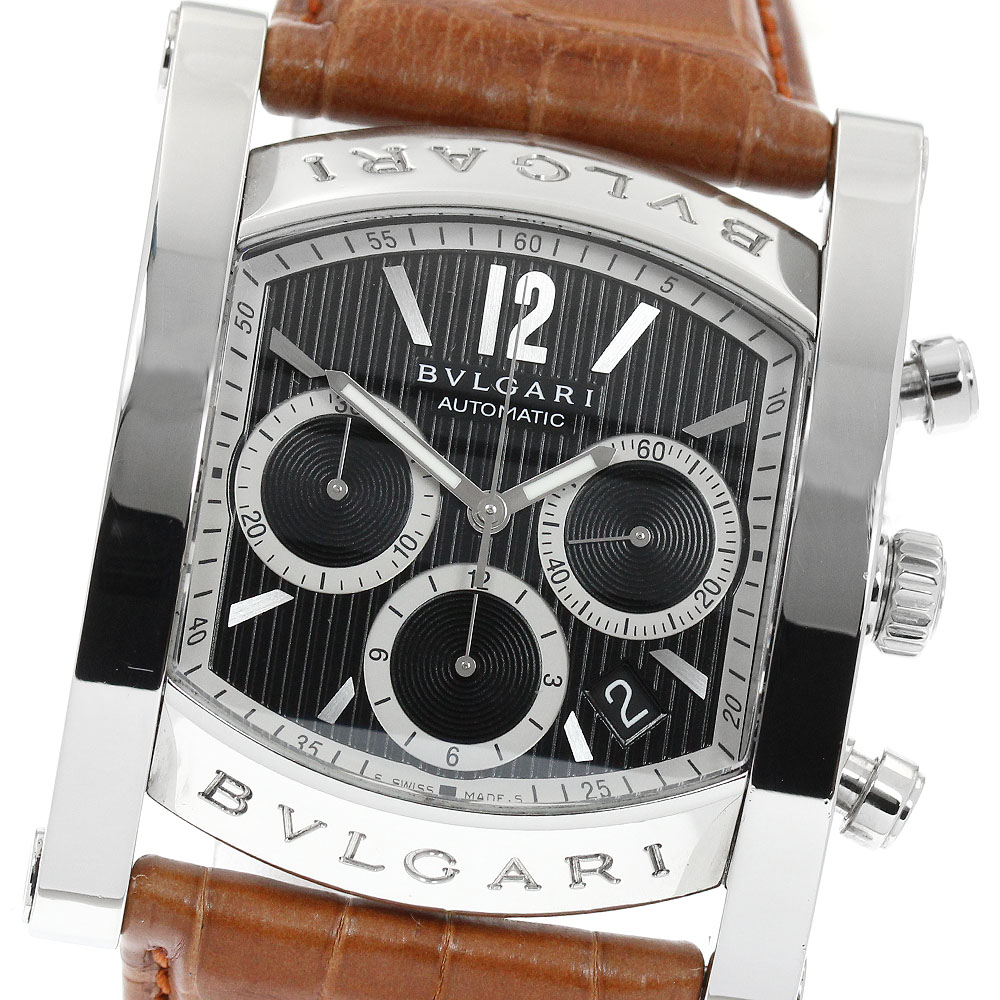 ブルガリ BVLGARI AA48SCH アショーマ クロノグラフ デイト 自動巻き メンズ 良品 _950352【中古】