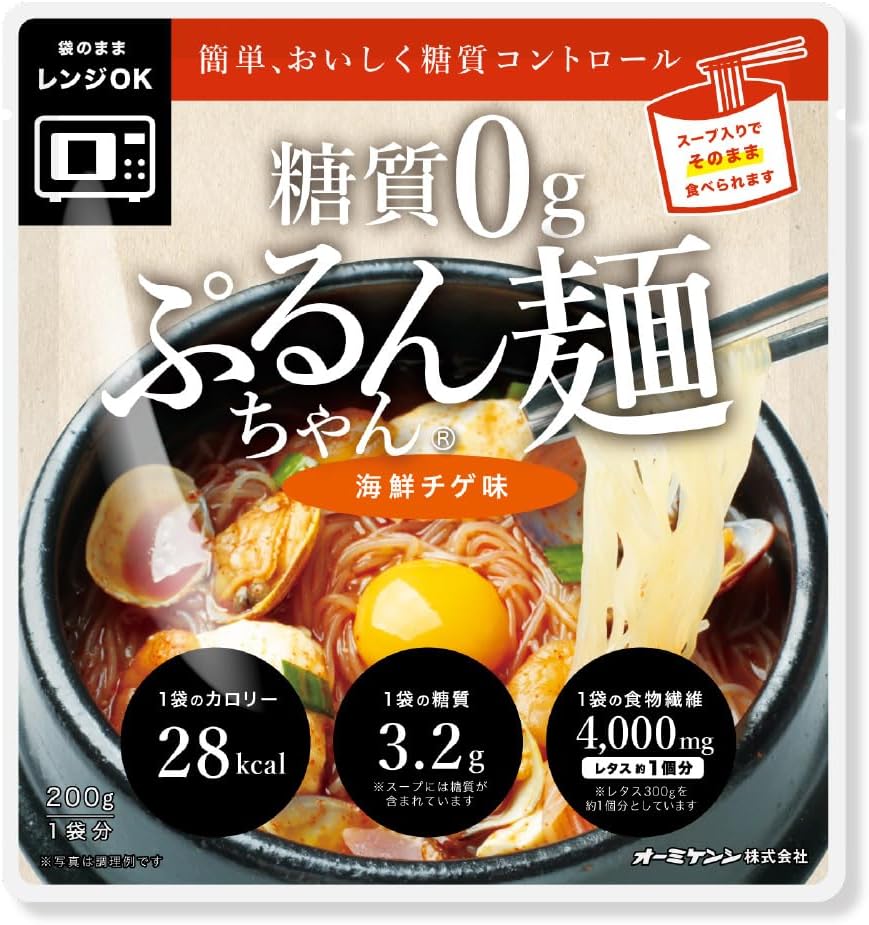 糖質0g ぷるんちゃん麺 海鮮チゲ味 12袋入
