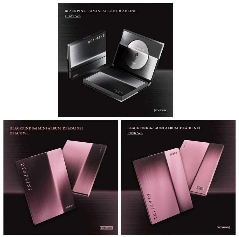 [MEGA] [3種 セット] (BLACK+PINK+GRAY) BLACKPINK 3rd MINI ALBUM [DEADLINE] 韓国チャート反映