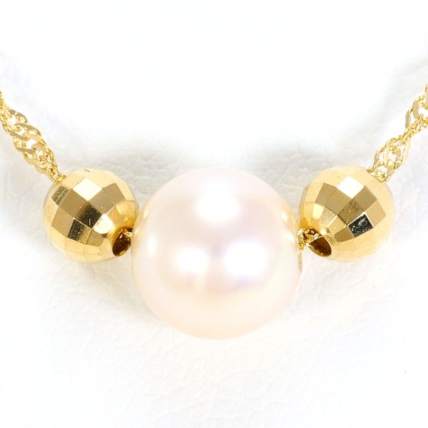 K18 18金 YG イエローゴールド ネックレス パール(真珠) 約40cm ジュエリー 中古