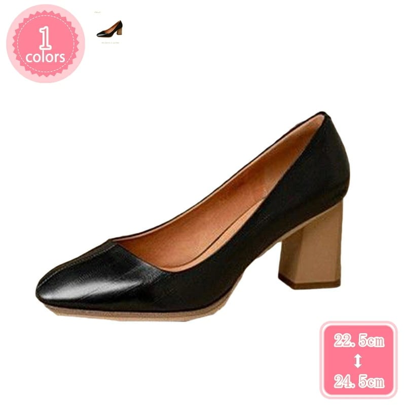 500円OFFクーポン レディースパンプス スクエアトゥ パンプス 痛くない 太めヒール 走れる 7cmヒール 靴 冠婚葬祭 通勤 通学 フォーマル 歩きやすい レディースシューズ 大きいサイズ 小さ