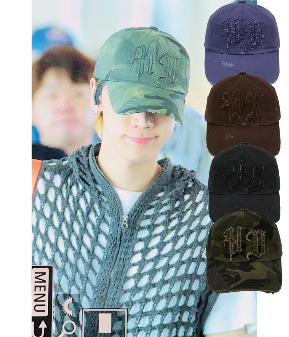 WayVテン 着用 HD Applique damage ballcap 4色