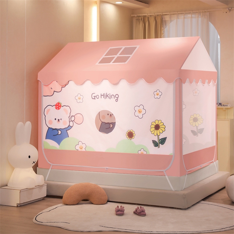 Yugu Castle Mosquito Net 2023 New Home Bedroom Anti-fall Children Boys And Girls Baby Prevent Bed Be