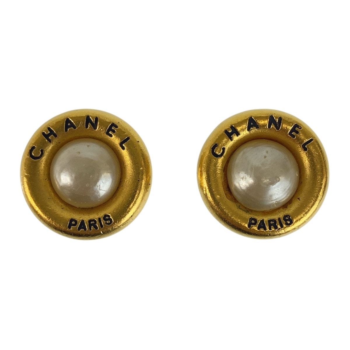 ヴィンテージ ゴールド ホワイト メタル/フェイクパール イヤリング 93 A刻印 レディース 504797