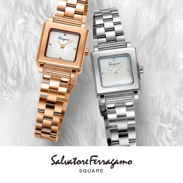 【ブランド】Ferragamo フェラガモ SQUARE スクエア クォーツ レディース シルバー ゴールド SFBY00319 SFBY00419 時計 腕時計 ブランド