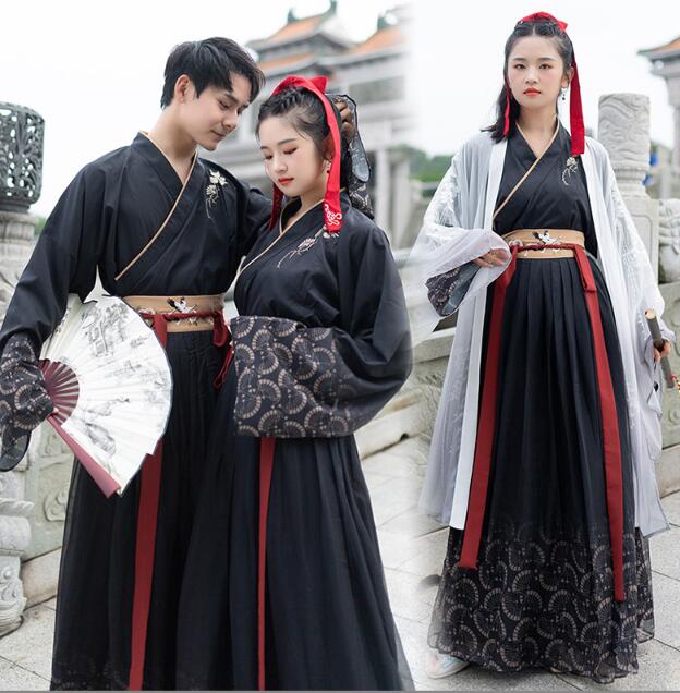 コスプレ衣装 漢服 メンズコスチューム 上下セット 羽織 レディース チャイナ服 唐装 中華服 華流 コスチューム 舞台 ステージ衣装 ハロウィン 衣装 交差ブラウス 巻きスカート 袴風 時代劇 コス 5,304円