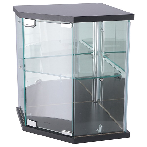 不二貿易 74075 卓上ガラスコレクションケース コーナー BK メーカー直送