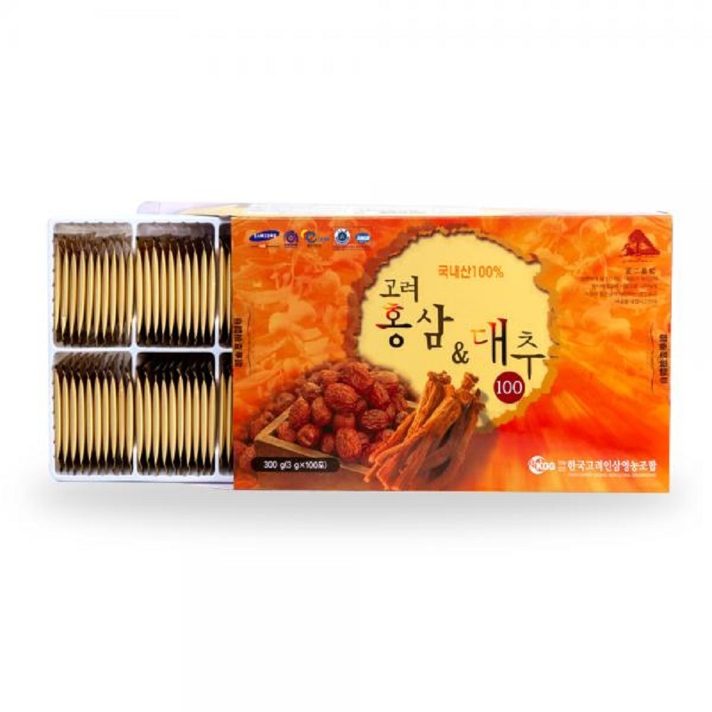 韓国-K MEAL-韓国産 100% 高麗人参&ナツメ(顆粒) 3gx100包 親孝行プレゼント-K FOOD