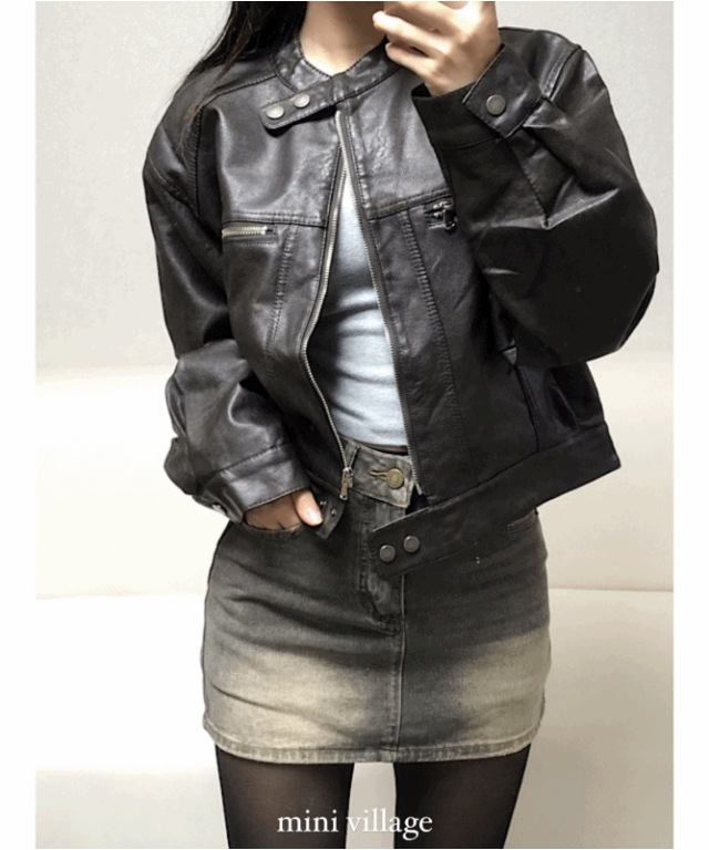 [ビンテージ/フィット保障!] ウォッシングレザージャケット - jk (2color)