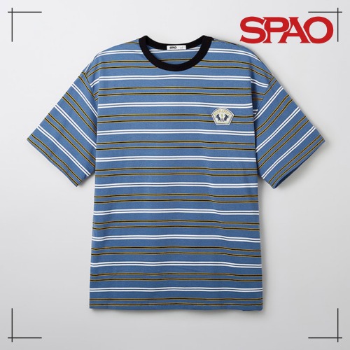 SPAO公式 ハリーポッター ストライプ半袖Tシャツ BLUE