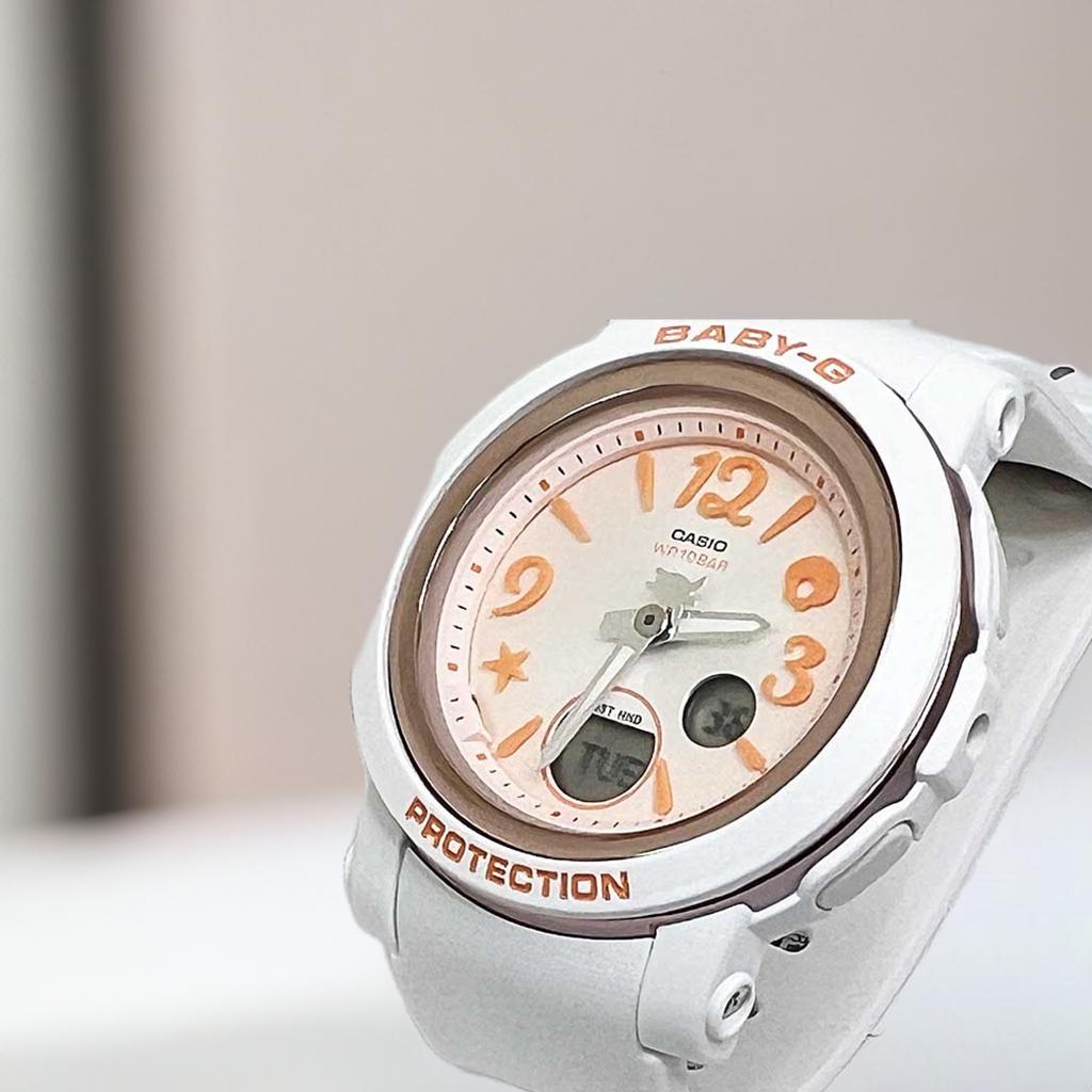 カシオ腕時計 　BABY-G ベビージー 国内正規品 BGA-290US-4AJF レディース ホワイト限定モデル　文字盤はオレンジカラー
