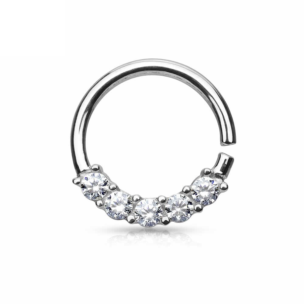 ボディピアス 14金ホワイトゴールド クリスタルシームレスリング 16G 刻印あり 本物 高級 プレゼント 耳 軟骨 ヘリックス ロック ダイス トラガス 装着簡単 ひねる w14rg-00021xx