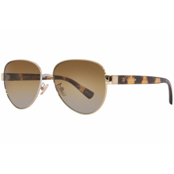 サングラス CoachHC7111 9005T5 Sunglasses Womens Light Gold/Brown Gradient Polarized 57mm