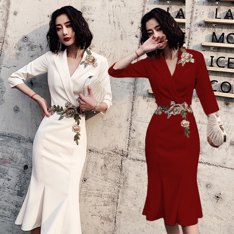 ウエディングドレス マーメイドドレス 結婚式 二次会ワンピース フォトウエディング ビーチフォト花嫁ドレス パーティードレス 披露宴 長袖ドレス 演奏会