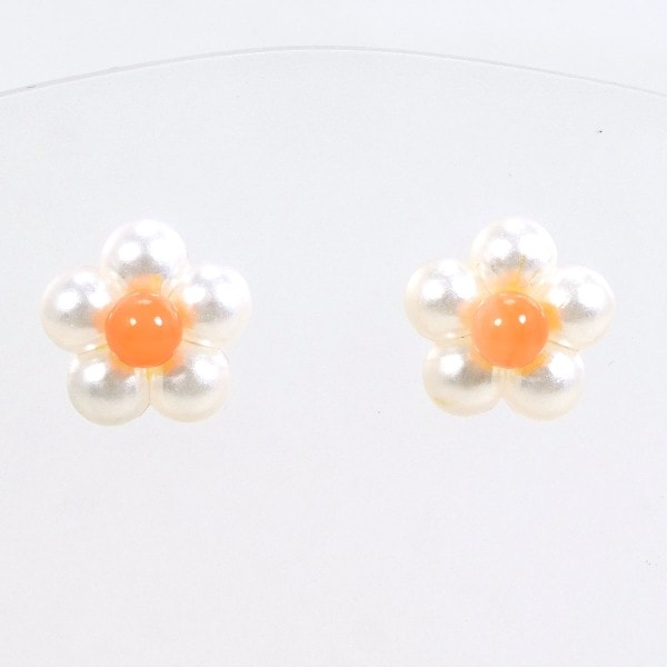 K18 18金 YG イエローゴールド ピアス サンゴ パール(真珠) ジュエリー 中古