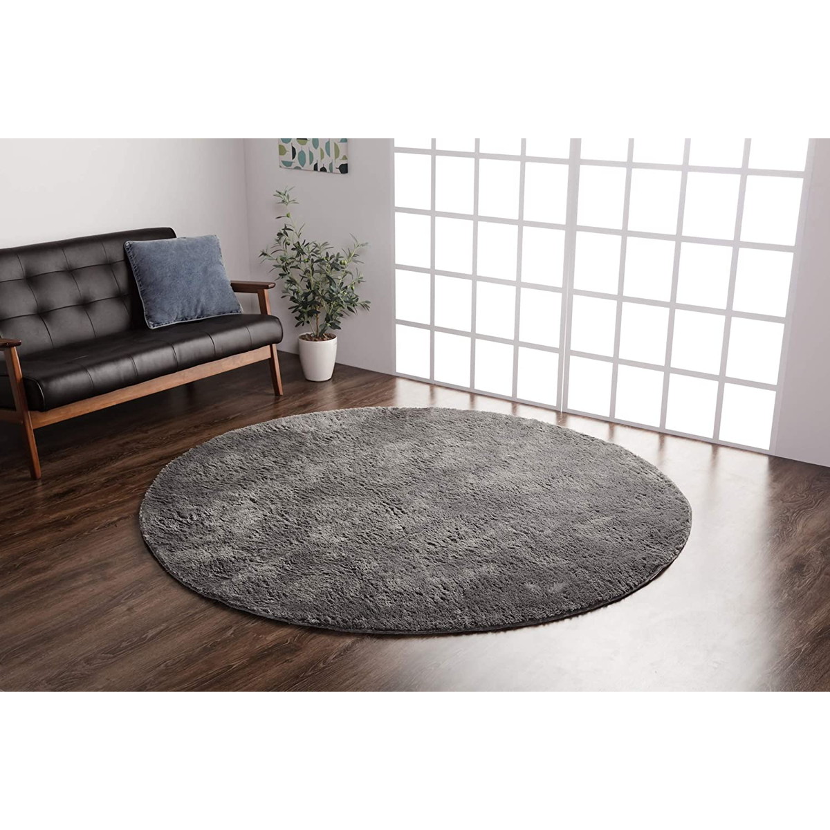 【i】ラグ カーペット 2畳 無地 シャギー調 選べる7色 円形 『ラルジュ』 グレー 約185cm丸(ホットカーペット対応)【北海道・沖縄・離島不可】【代引不可/沖縄・離 6,872円