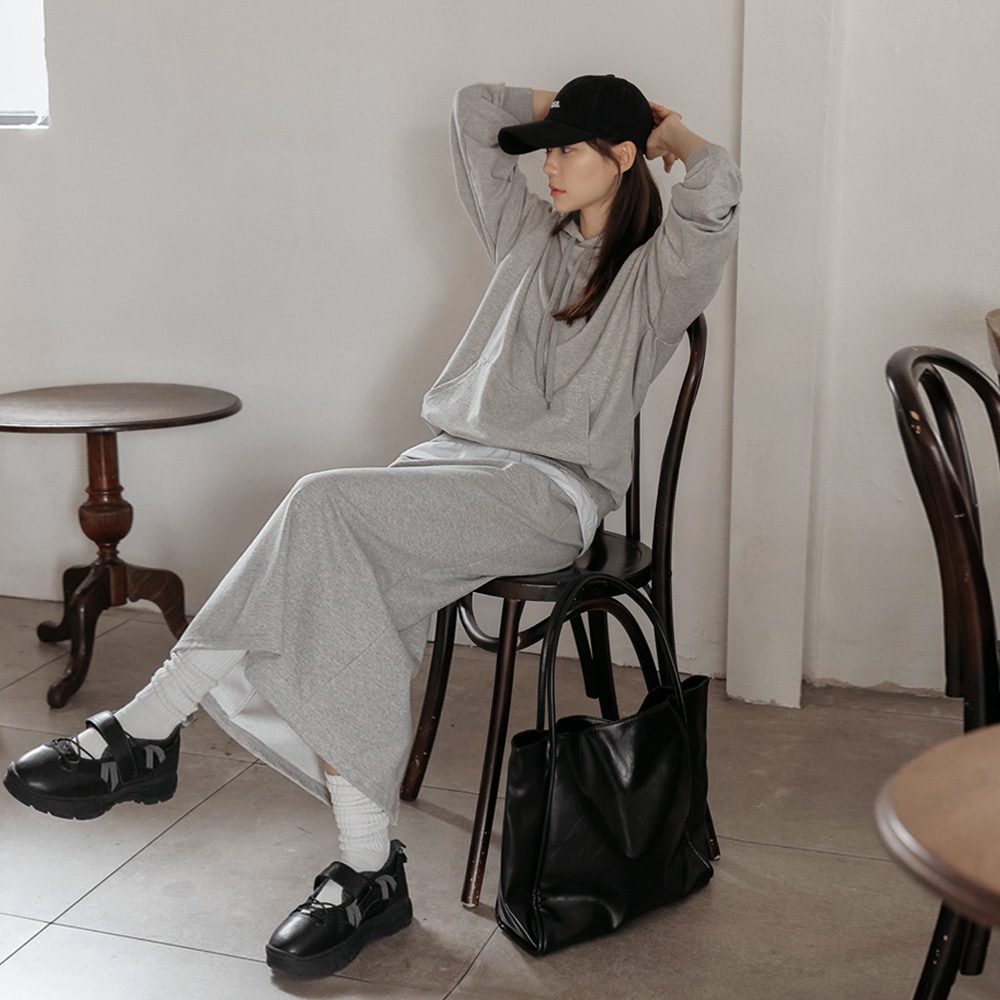 メルブレイヤードフードティー&スカート2ピースセット