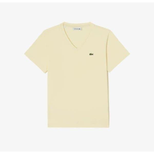 26SS 女性 ベーシック Vネック 半袖Tシャツ TF833E-56G S7G(バタークリーム)