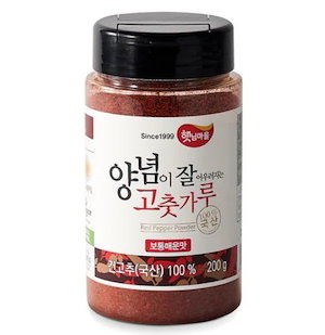 お日様村のタレがよく調和した韓国産唐辛子粉 普通辛口 200g